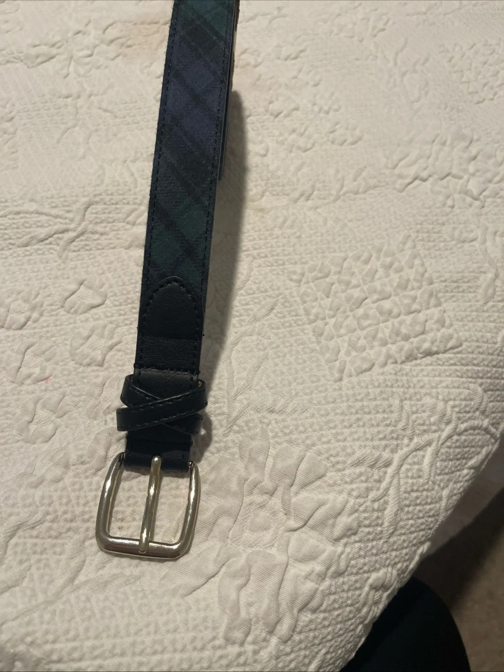 Talbot Blue & Green Tartan Plaid with Gold Buckle Woman’s S 1” W 37 L W/O Buckle